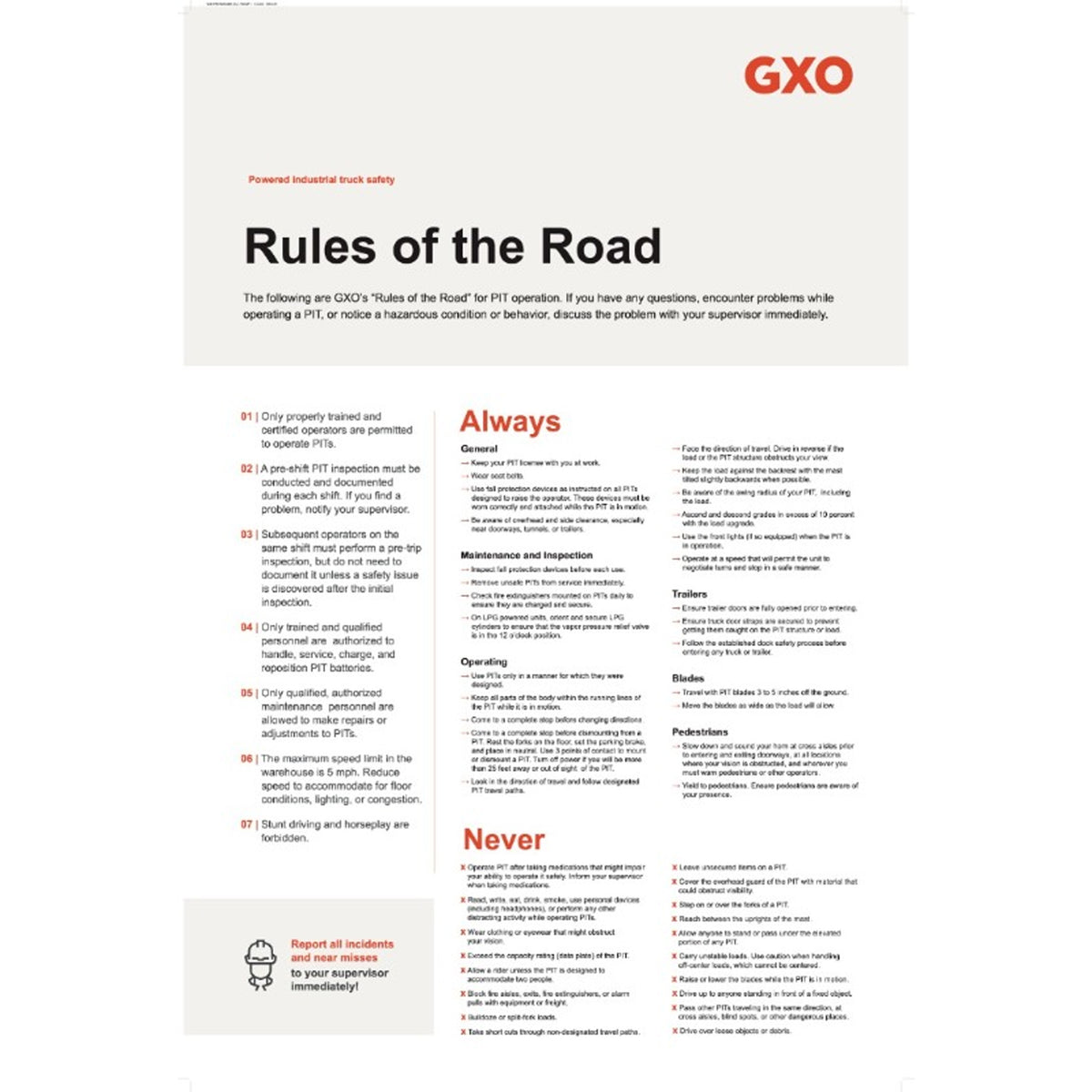 Rules of the Road Safety Poster